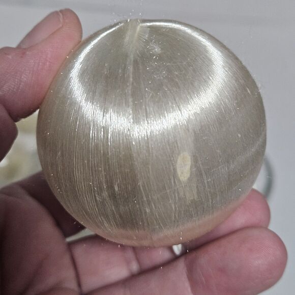 Lot of 19 Satin Ornaments White Christmas Ball Craft Plastic Hanger - Picture 3 of 7